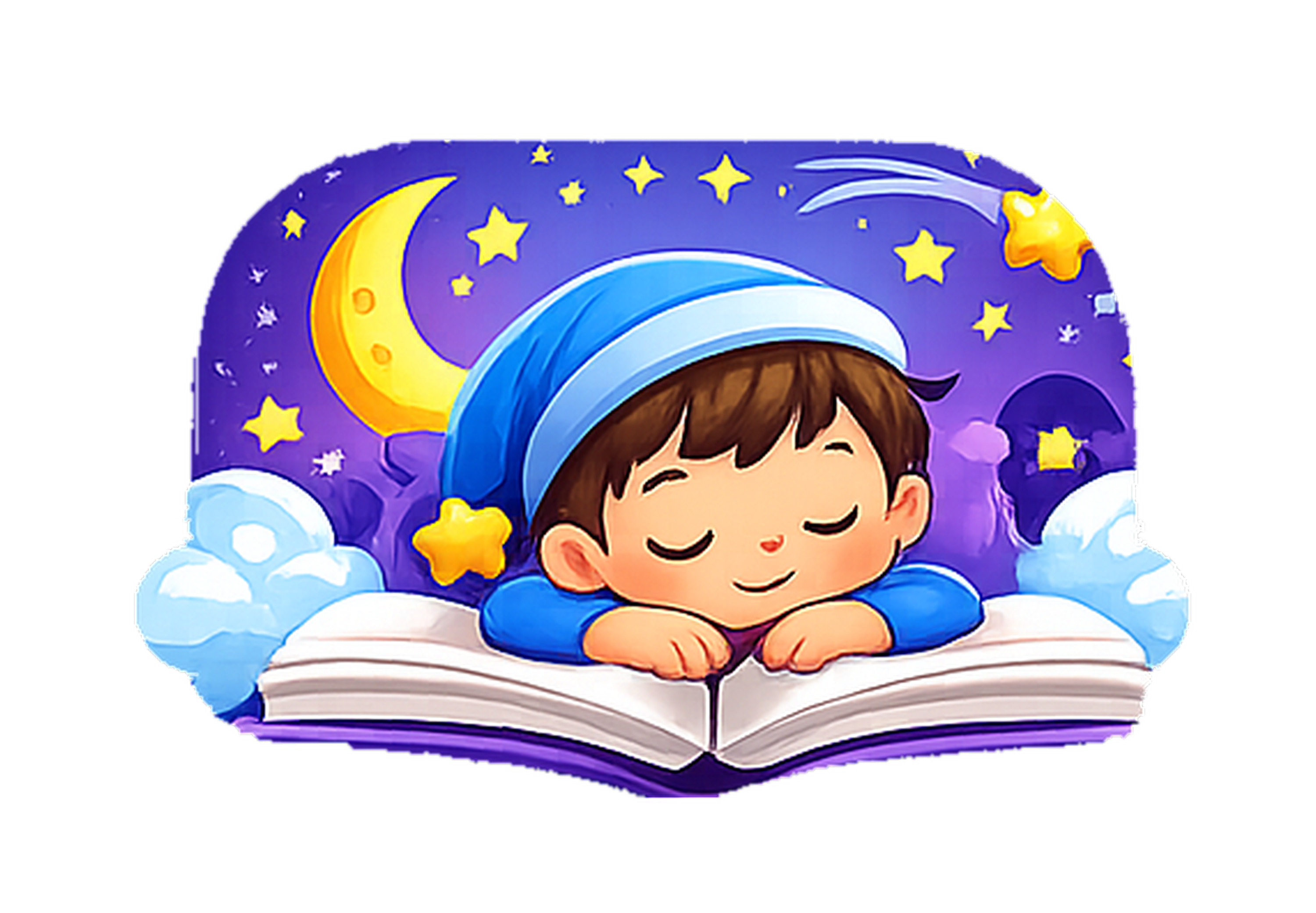 Child reading a magical bedtime story